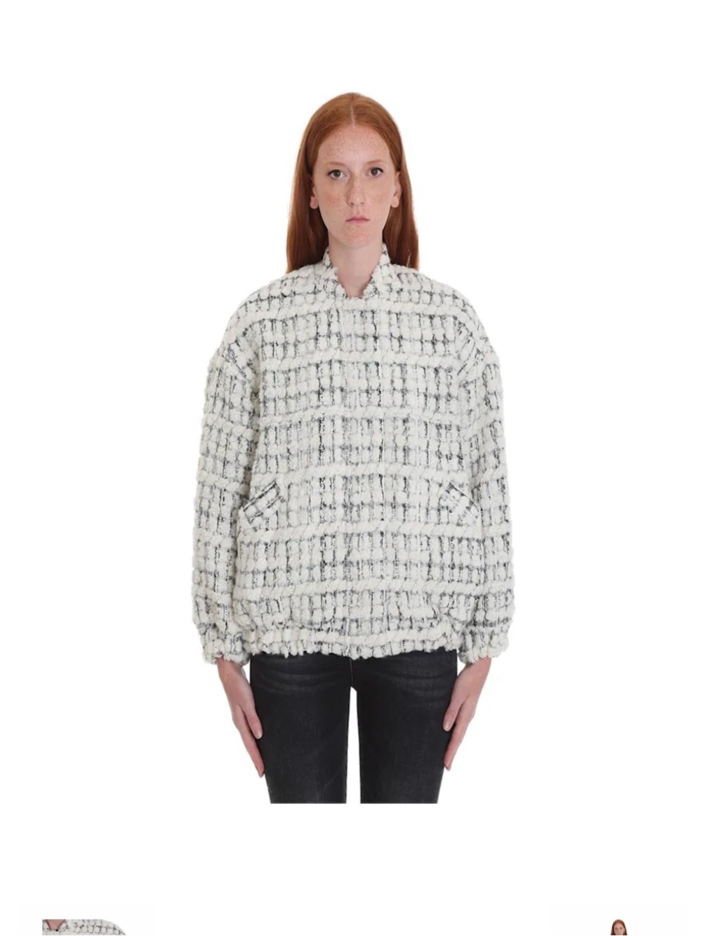 IRO BomberTweed Jacket (Molina) -white and silver